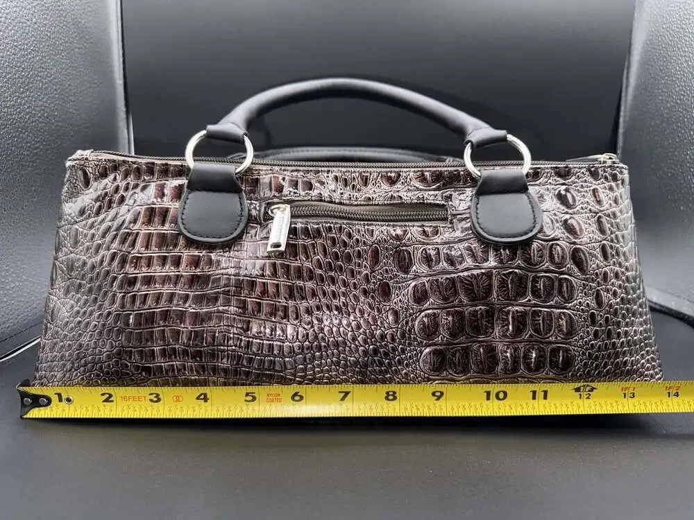 Primeware Thermal Insulated Wine Bottle Clutch Bag with Opener Brown Croc NWOT